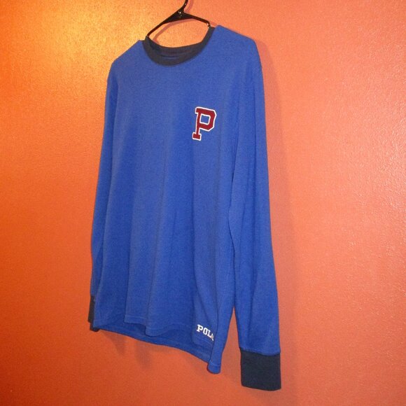 Polo Ralph Lauren Men Large Red White Blue Long Sleeve Sleepwear Shirt - Picture 4 of 8